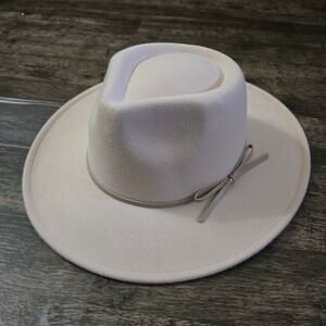 SUMMER 24/7 Life by 7-Eleven Wide Brim Felt Hat Womens One size Latte Bow Trim